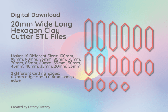 20mm Wide Long Hexagon Clay Cutter - Geo: A Versatile Tool for Creative and Practical Projects