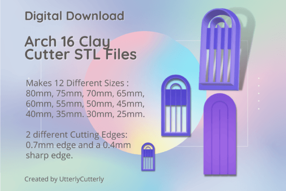Arch Shape 16 Clay Cutter - Arc STL Digi: A Versatile Tool for Creative Projects
