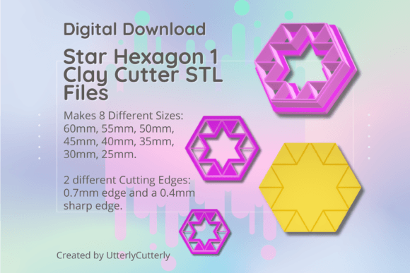 Clay Cutter STL File - Hexagon Star 1: A Versatile Tool for Crafting and Baking