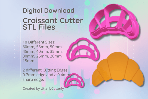 Discover the Versatility of the Clay Cutter STL File Croissant 1- Earrin for Creative Projects