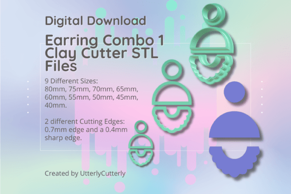 Earring Combo 1 Clay Cutter - STL Digita: A Versatile Tool for Creative Projects