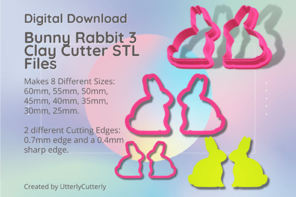 Enhance Your Designs with Bunny Rabbit 3 Clay Cutter - Animal STL