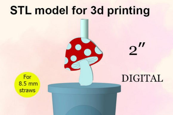 Enhance Your Party Decor with a 3D Printed Mushroom Straw Topper STL File