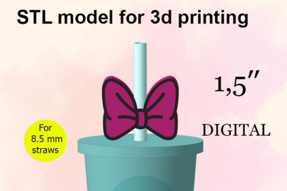 Enhance Your Party Decor with the Hair Bow Straw Topper STL File