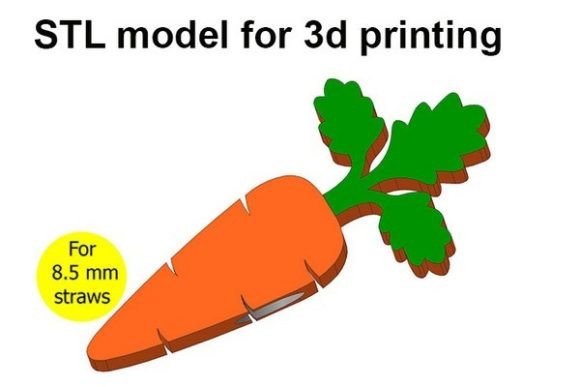 Enhance Your Party with 3D Printed Carrots Straw Toppers