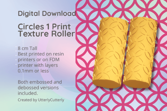 Explore Circles 1 Texture Roller, Digital File-