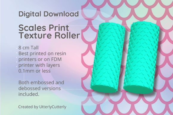 Explore Mermaid Dragon Scales Texture Roller, Di
