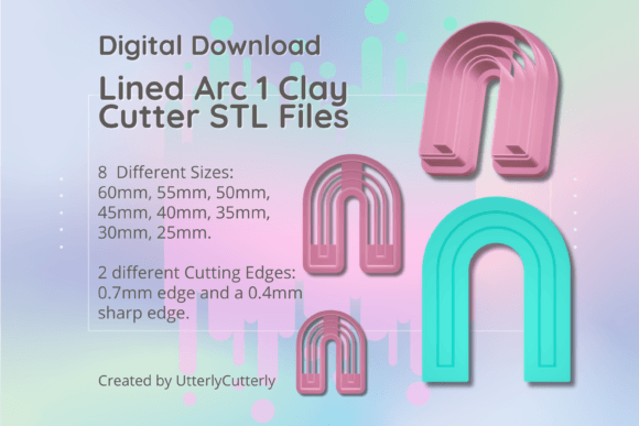 Explore Versatile Arc Line Debossed Clay Cutters with Arch STL Files