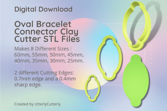 Explore Versatile Design Possibilities with Oval Bracelet Connector Clay Cutters