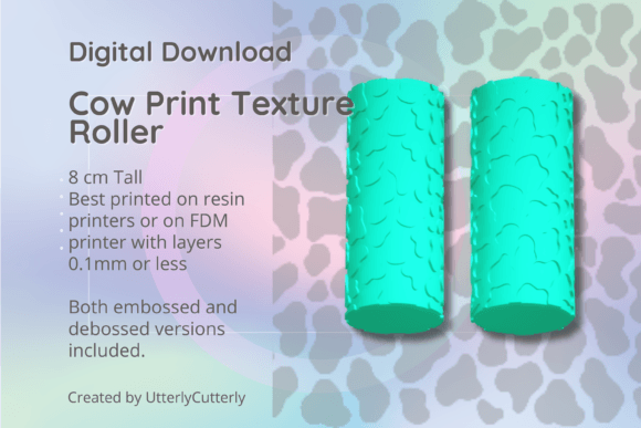 Explore Versatile Designs with Cow Print Texture Roller, Digital File-