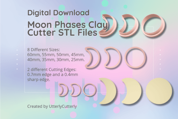 Exploring the Moon Phases Clay Cutter - STL Digital File for Creative Projects
