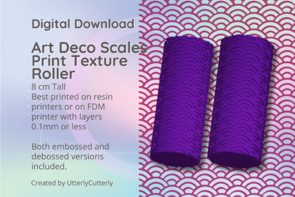 Exploring the Versatility of Art Deco Scales Texture Roller, Digital