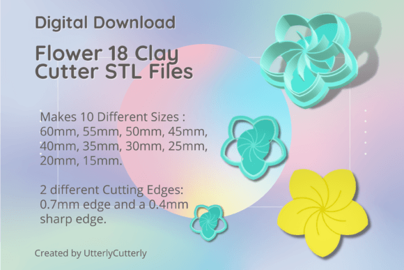 Flower 18 Clay Cutter - STL Digital File: A Versatile Tool for Creative Projects