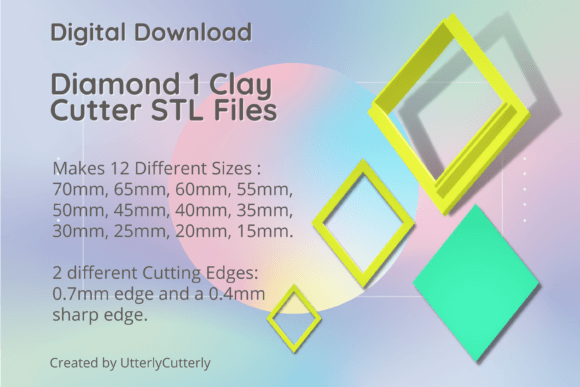 Geometric Diamond 1 Clay Cutter STL