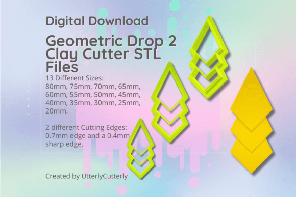 Geometric Drop 2 Clay Cutter - STL Digit