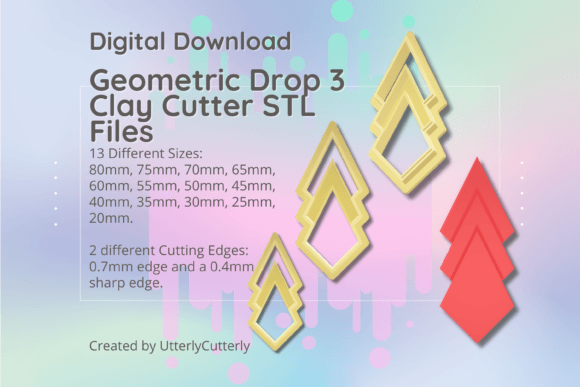 Geometric Drop 3 Clay Cutter - STL Digit: A Versatile Tool for Creative Projects