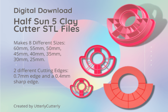 Half Sun 5 Clay Cutter - Celestial STL D: A Versatile Tool for Creative Projects