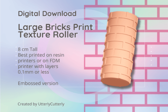 Large Bricks 1 Texture Roller, Digital F: A Versatile Tool for 3D Printing Enthusiasts