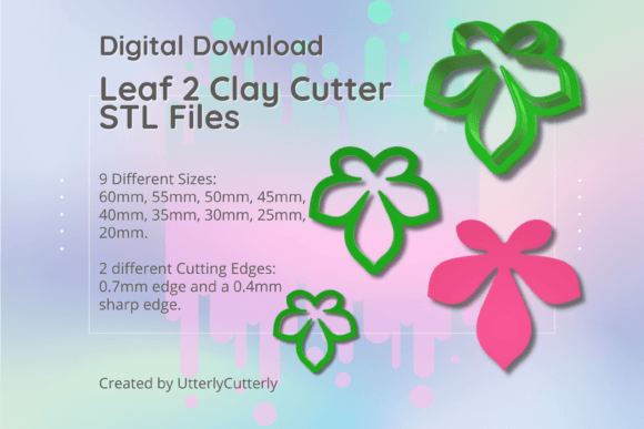 Leaf 2 Clay Cutter - Tropical Jungle STL