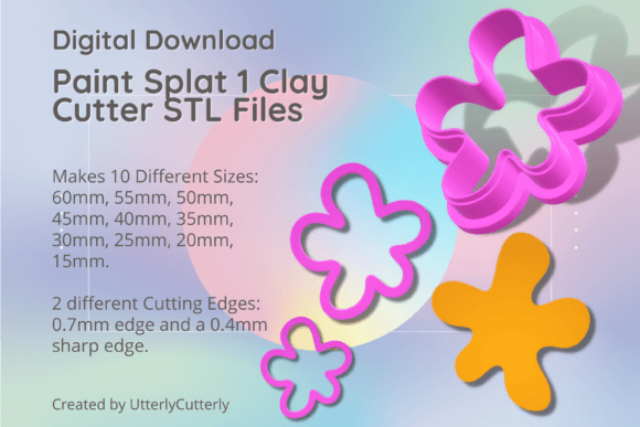 Paint Splat 1 Clay Cutter - Hand Drawn F