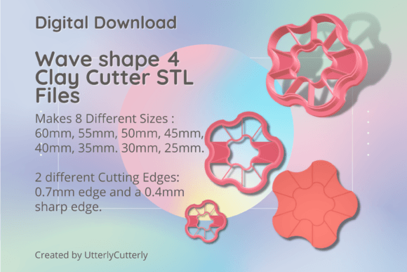 Wave Shape 4 Clay Cutter - Organic STL D
