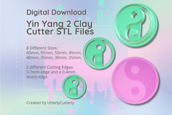 Yin Yang 2 Clay Cutter - STL Digital File for Creative Projects